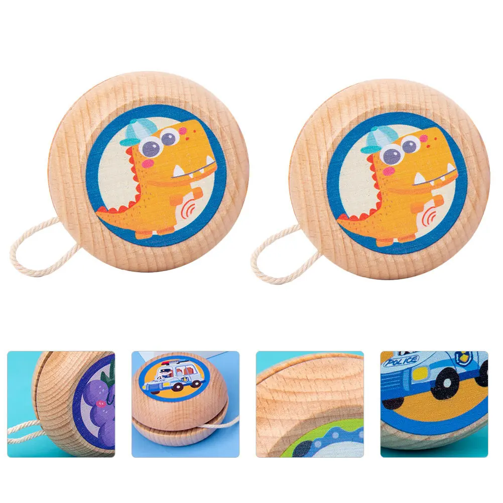 2 قطعة خشبية صديقة للبيئة دائم المعصم ممارسة الكرة لعبة المحمولة الحيوان نمط التعلم التعليمية للأطفال