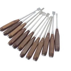 Bone Osteotomes stainless steel Bone knife with Wooden handle 6mm-25mm Veterinary Orthopedics Instruments