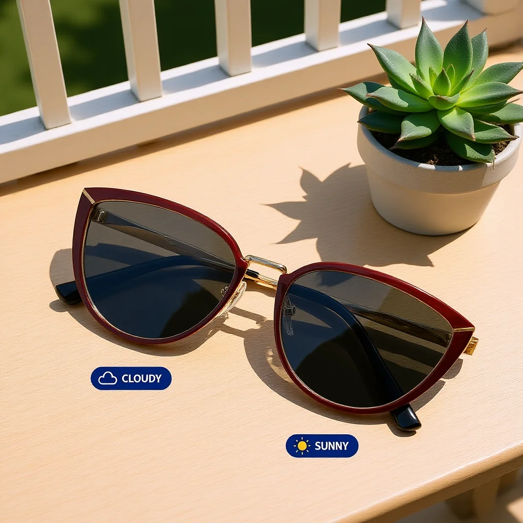 Metal Eyeglass Frames Versatile Photochromic Eyeglasses Prescription Lens Compatible Eyewear Metal Blue Light Blocking Glasses