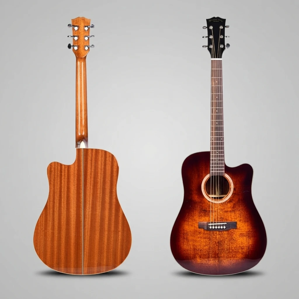 D-Shape Cutaway Folk Acoustic Guitar,Solid Spruce Top,Rosewood Fretboard,Gloss Finish,3 Colors For New Music Players