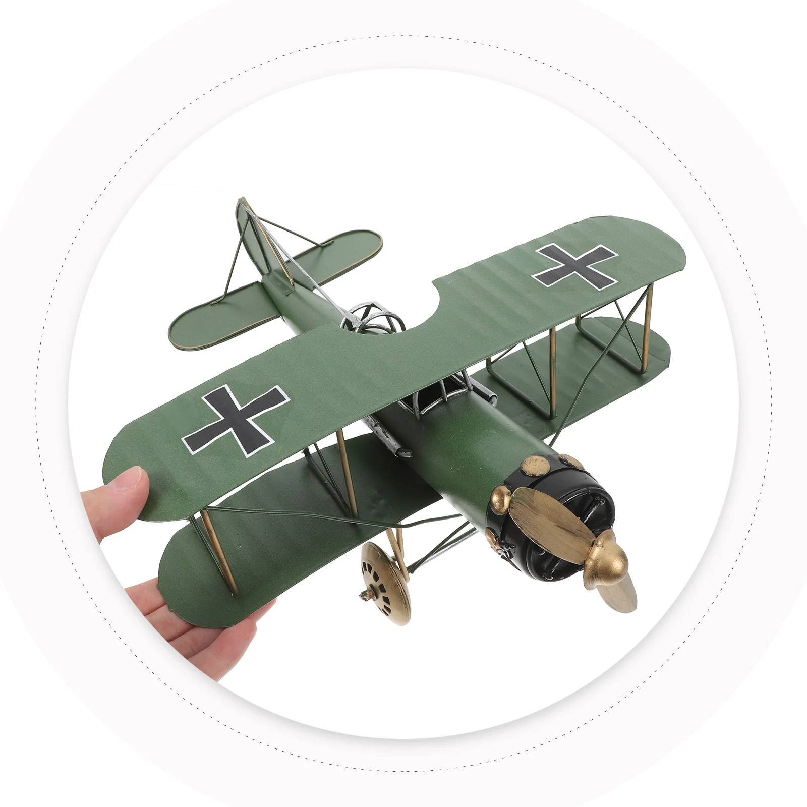 Fighter Jet Model Metal Iron Biplane Vintage Planes Airplane Ornament Decor Kits for Adults Toy Aircraft