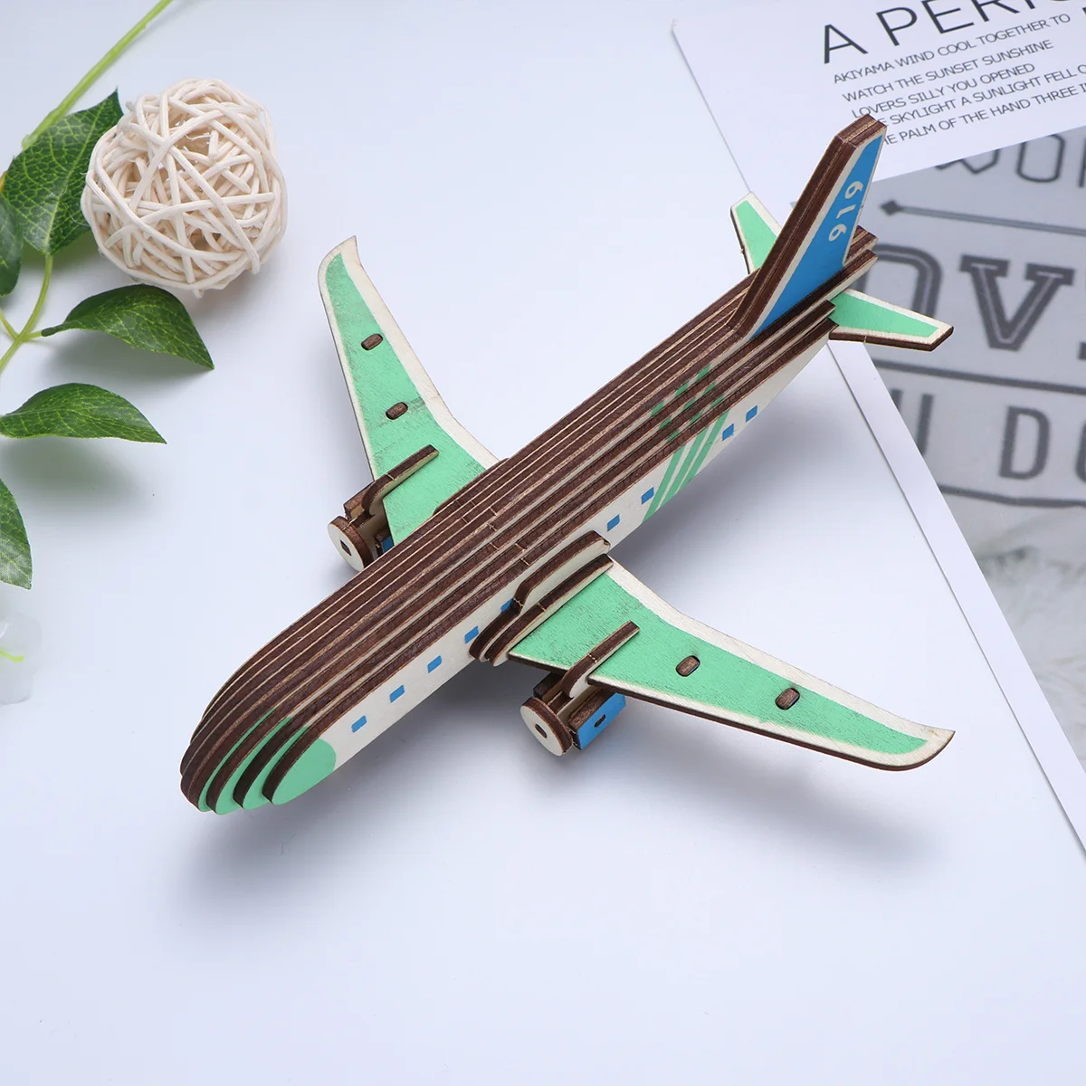 

Wooden 3D Puzzle Colorful Aircraft Building Kit Educational Wood Brain Teaser Game Plane Assemble Puzzle For Kids Wood