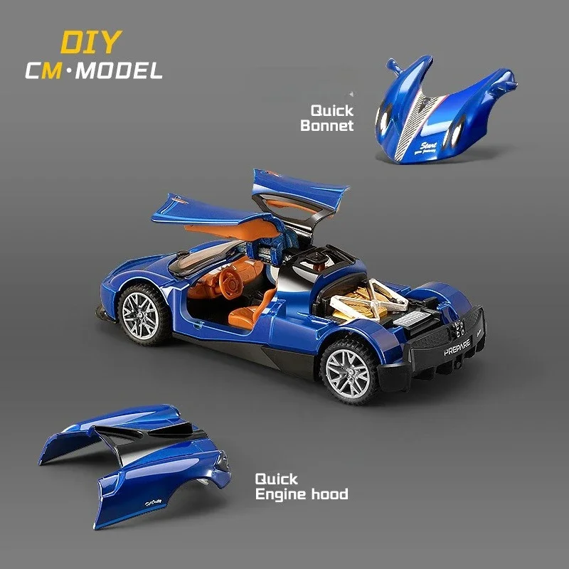 FAI DA TE In Lega 1:43 Pagani AE86 Modello di Auto Staccabile Modificato Auto Giocattolo Per Bambini Ragazzo Giocattoli Auto Regalo Di Compleanno Diecast In Miniatura Voiture