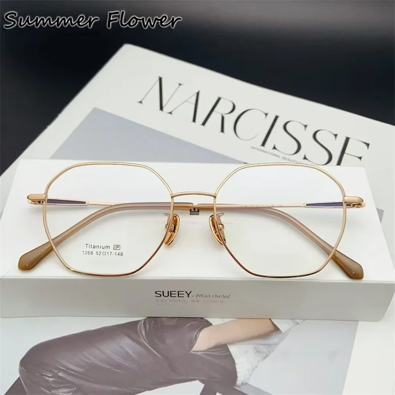 

Octagon Women Eyeglass Pure Titanium IP Light Weight Top Quality Glasses Frame Optical Lenses Men Eyewear Myopia Reading Glass