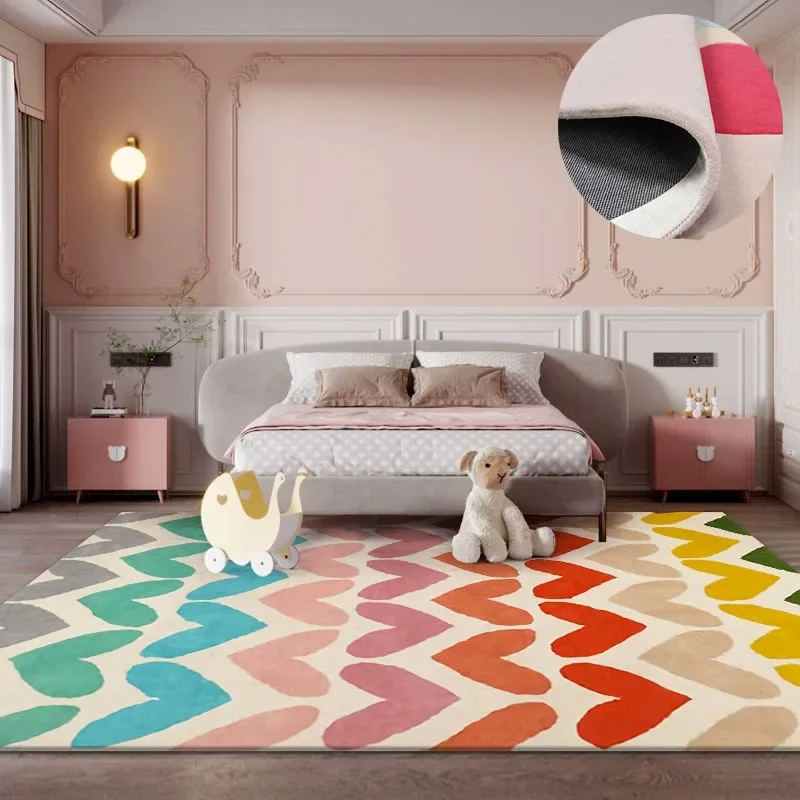 Tapis de coupe pour enfants, pour chambre à coucher, Style Ins, pour vestiaire, épais, de chevet, grande surface, antidérapant, pour salon