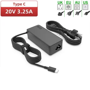 Nuevo 20V3.25A 65W Tipo-C Potencia Adaptador de potencia Cargador de laptop para Lenovo ThinkPad X1 Carbon X270 X280 T580 P51S P52S E480 E470 S2 8 mejores ventas Lenovo T480 - №2