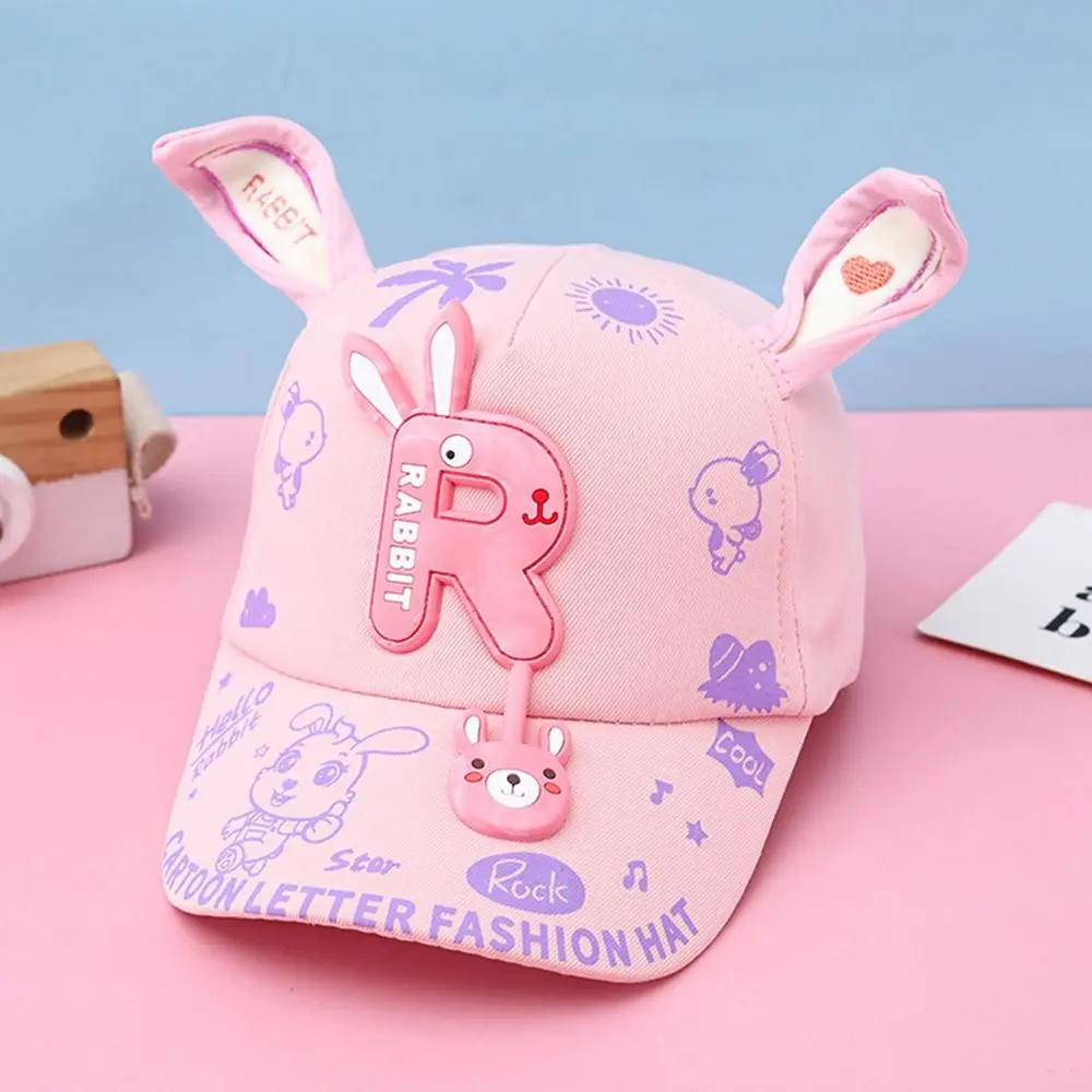 Children Letter Baseball Cap Cotton Cute Animal Printing Sunshade Hat Adjustable Outdoor UV Protection Baseball Cap 3-6Years