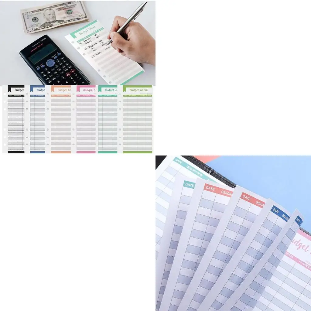 

12x Planner Budget Half Sheets and Budget Sheets Double-sided Writing