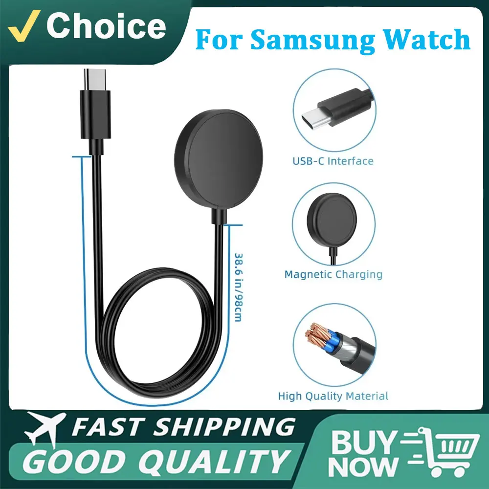 Watch Wireless Charger For Samsung Galaxy Watch 3 4 5 6 7 8 Pro Active 2 Portable USB Type C PD Cable Fast Charging Dock Station