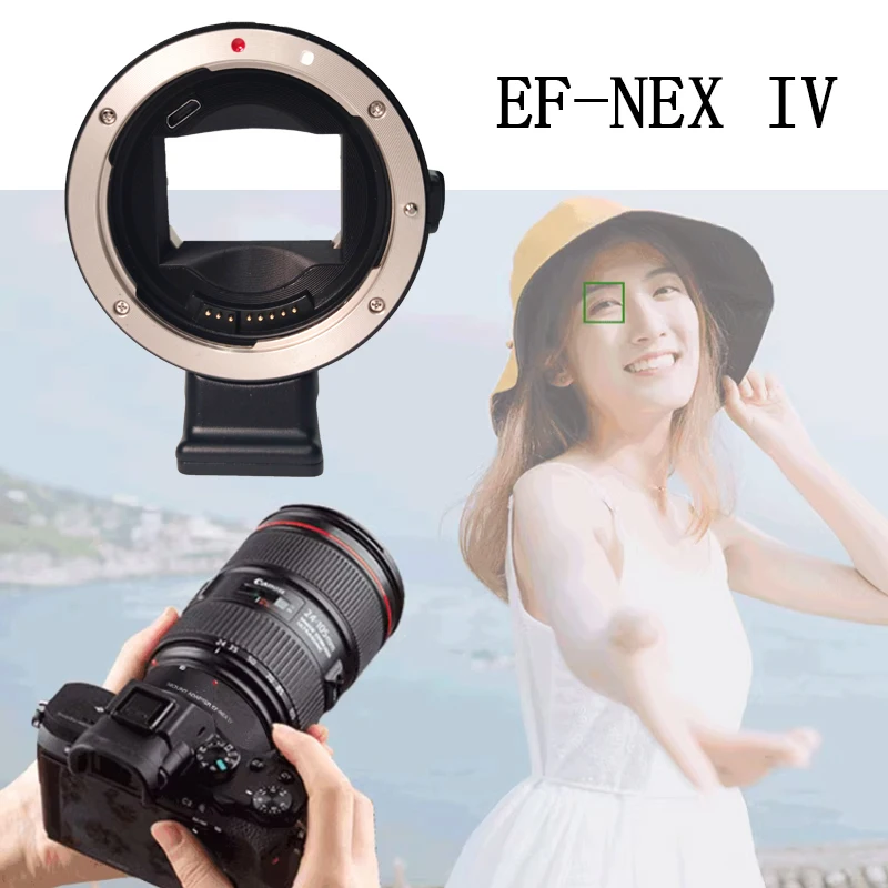 

Lens Adapter EF-NEX IV Compatible w/ Canon EOS EF EF-S to Sony E Mount Camera NEX series NEX-3 NEX-5 A7 A6000 Lens Mount Adapter