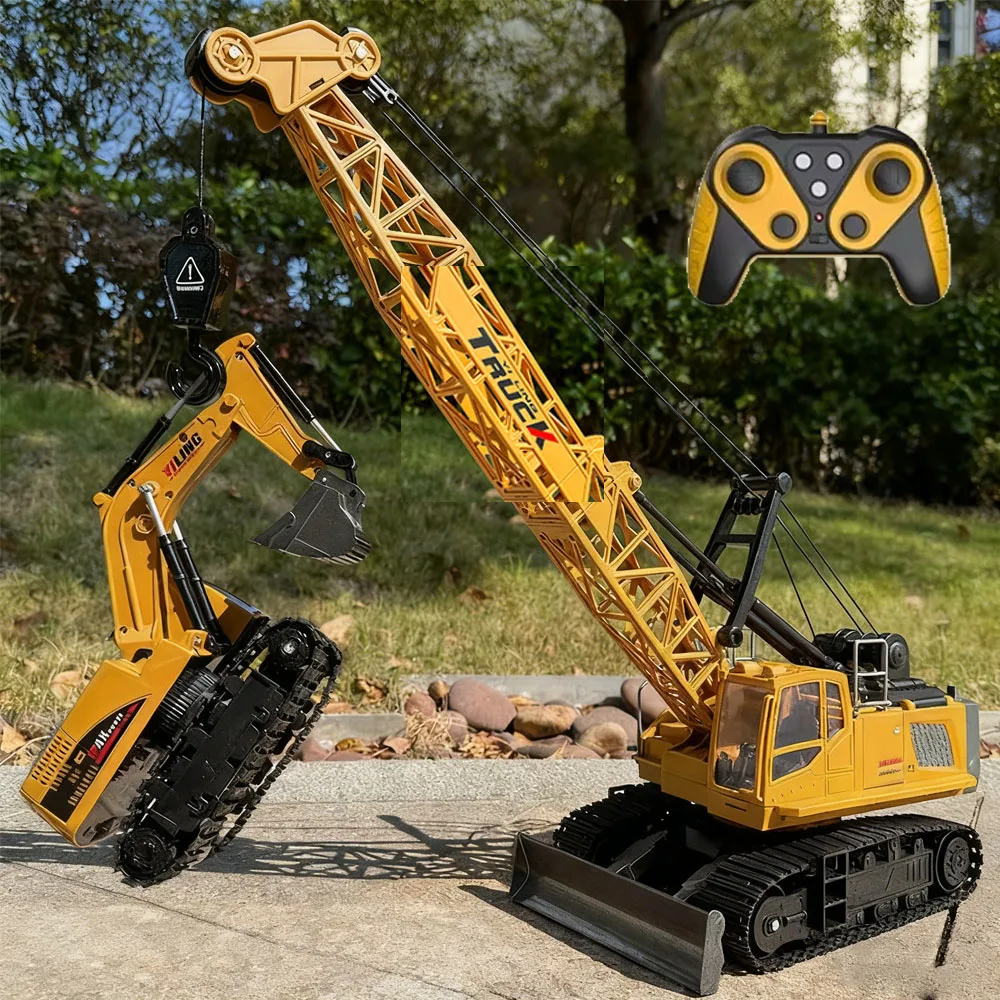 Excavadora Rc, camión Bulldozer, juguetes para niño, 2,4G, volquete de Control remoto, vehículo de ingeniería, tractor, oruga, regalo de cumpleaños para niños