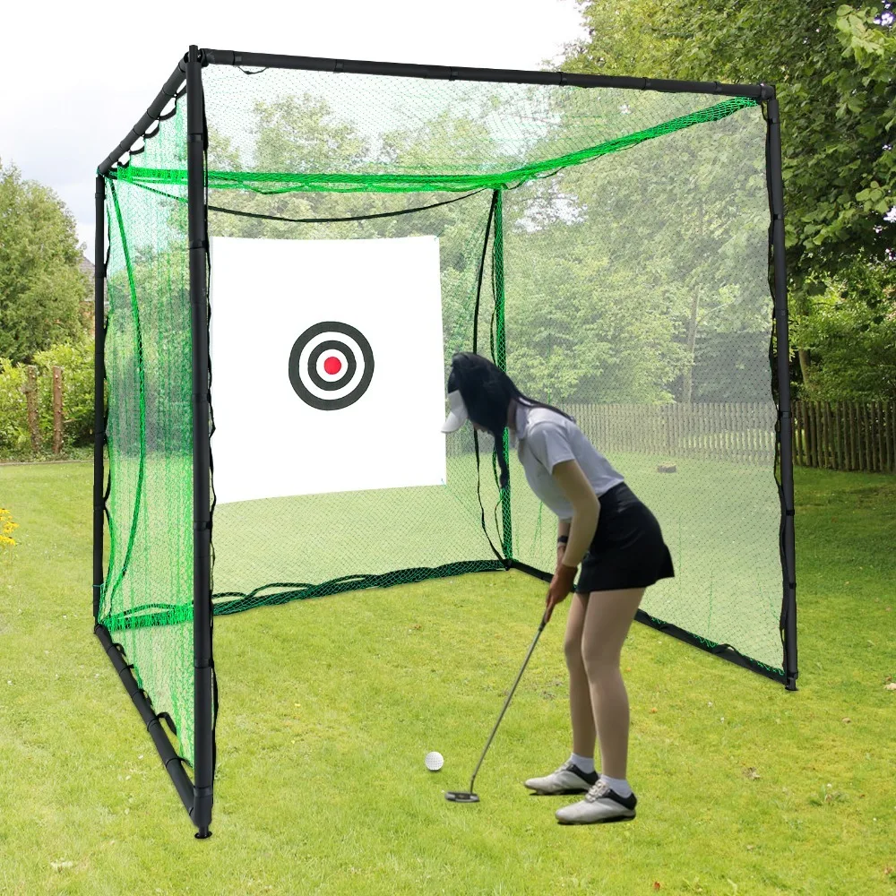 

Golf Practice Net Golf Training Equipment Hitting Net for Backyard Driving Swing Trainer ( 250x250x250cm)