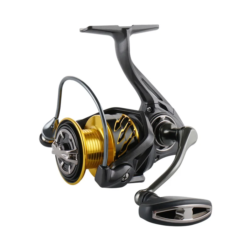 Mavllos Barsky Spinning Fishing Reel with Screw in Handle,Drag Power15kg Ratio 5.2:1,Shallow Spool Saltwater Bass Fishing Reel