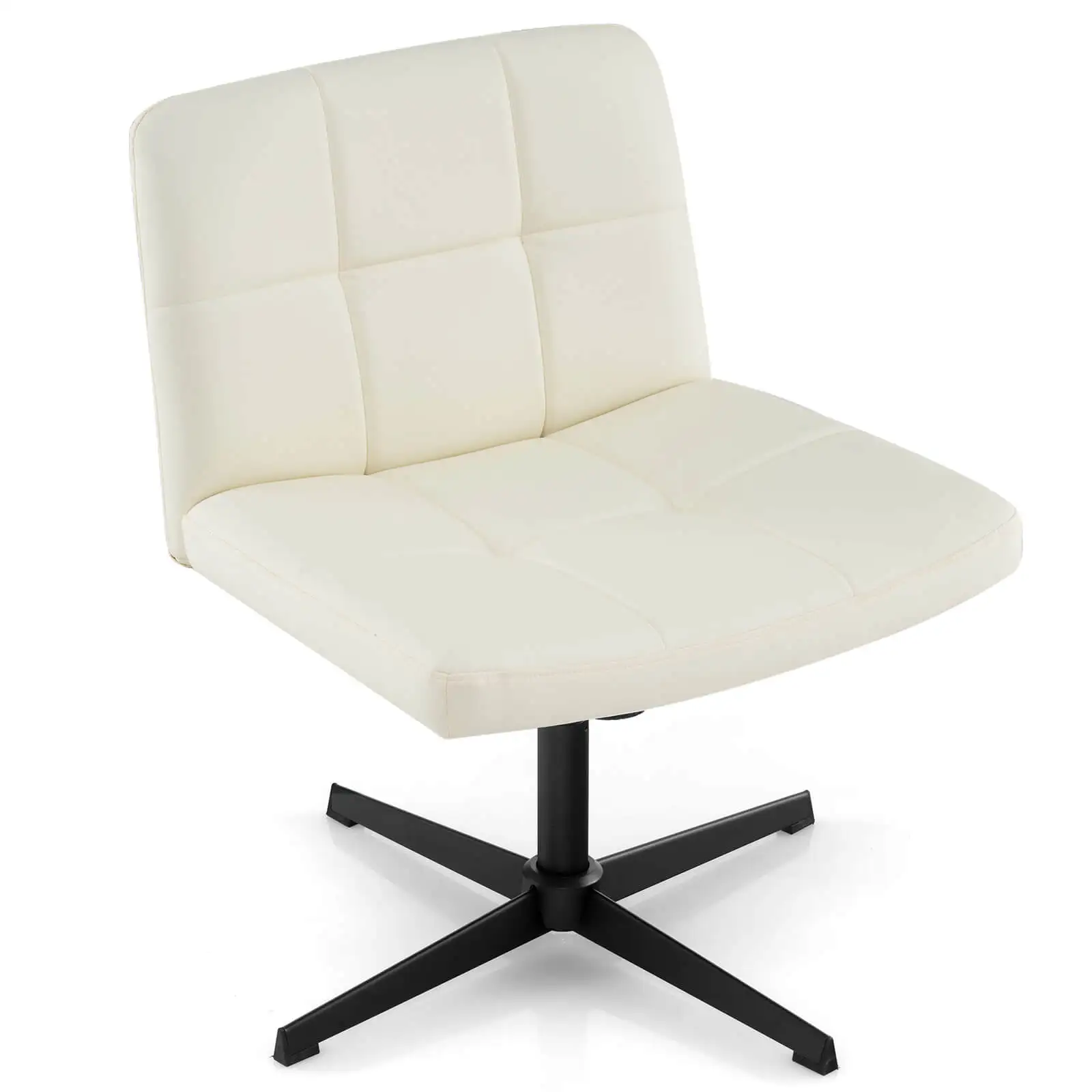 Criss Cross Chair Cross-legged Office Chair w/ Oversized U-shaped Seat No Wheels