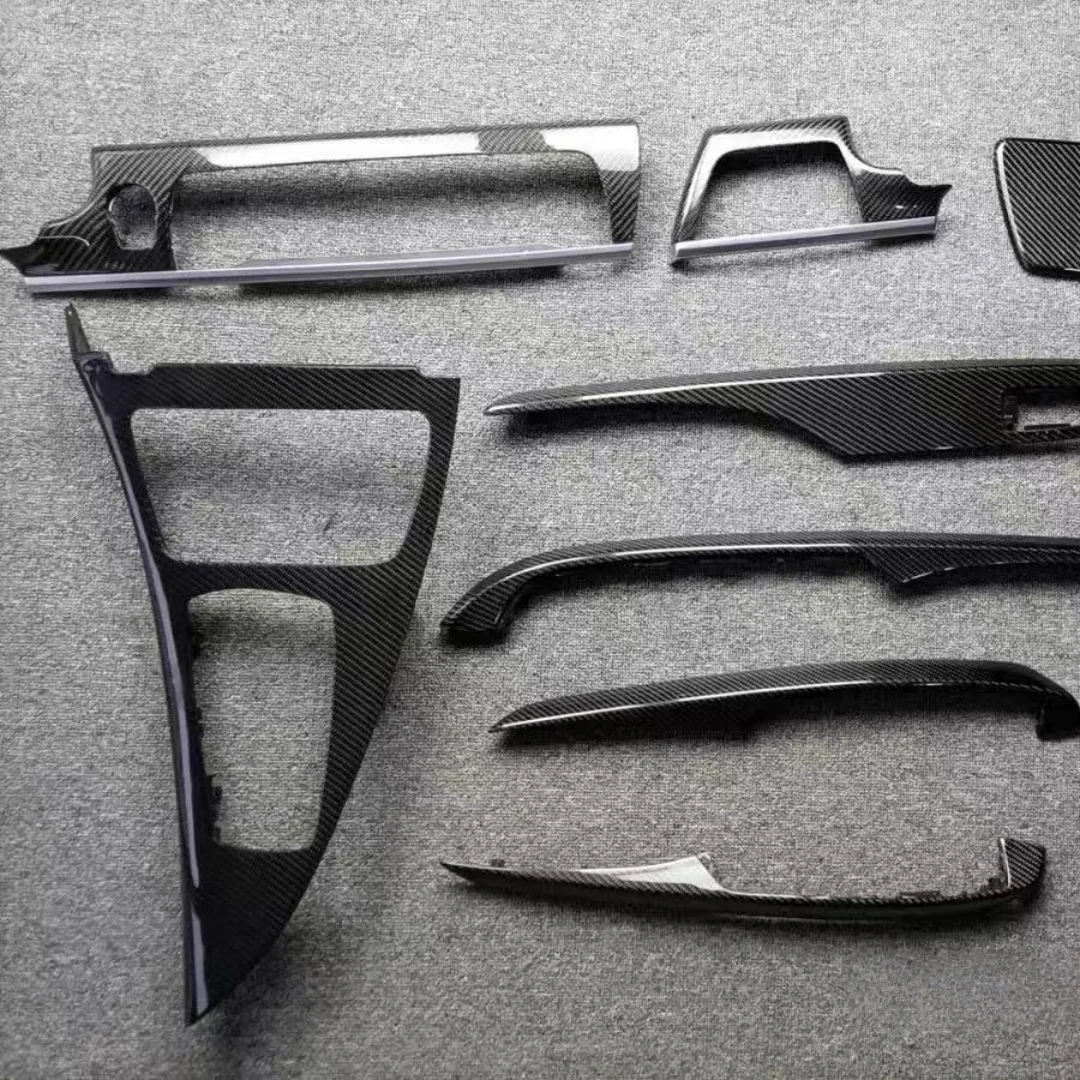 For BMW 6 series F06 F12 640 2012  Real Carbon Fiber Central Control Gear Panel Cover Door Sill Trim Car Accessories Replacement