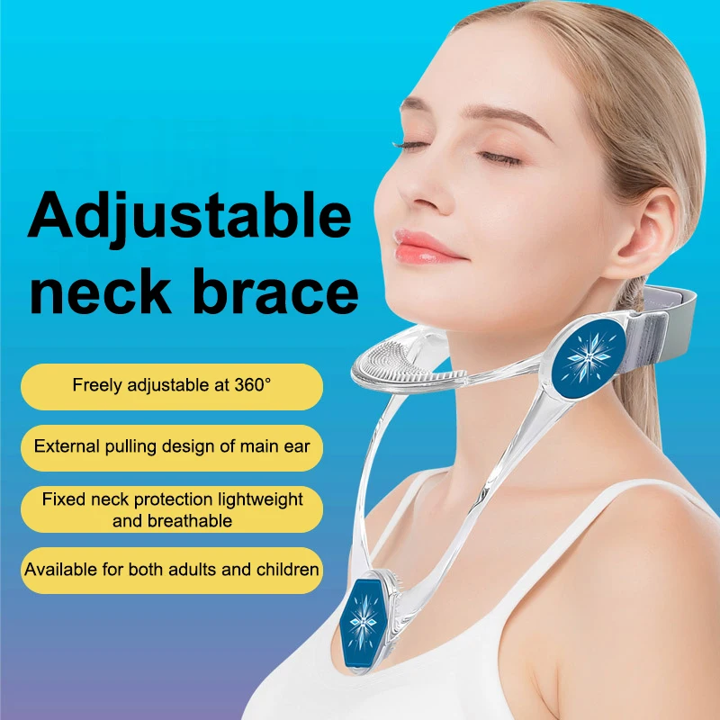 Adjustable Cervical Traction Device Neck Support Braces Decompressed Spine Posture Correction Pain Prevent Head Low Double Chin
