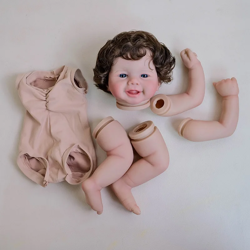 Reborn Vivienne Awake Doll Kit 19inch Lifelike Multiple Layers Painting Doll Parts 3D Skin With Visible Veins Hand-Rooted Hair