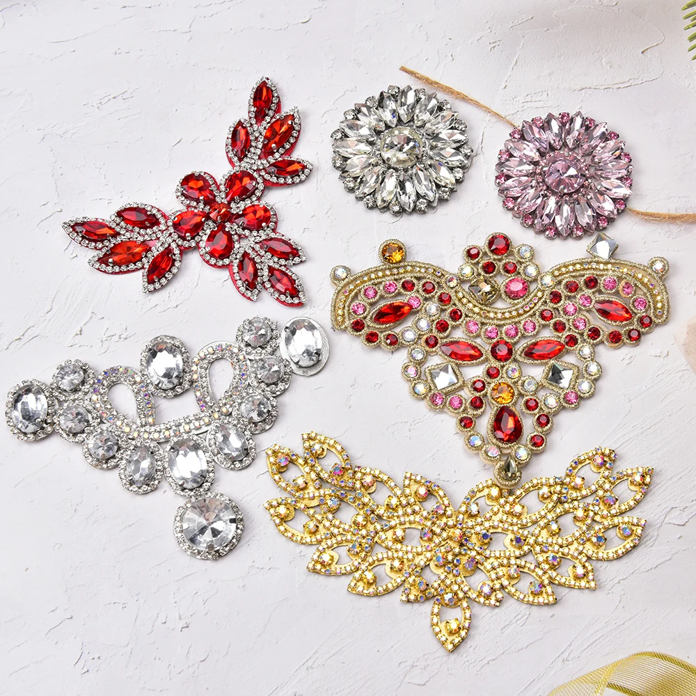 1 пара Стразы нашивка аппликация Сделай Сам хрустальные украшения для шитья одежды нашивки на высоком каблуке обувь платье сумка аксессуары