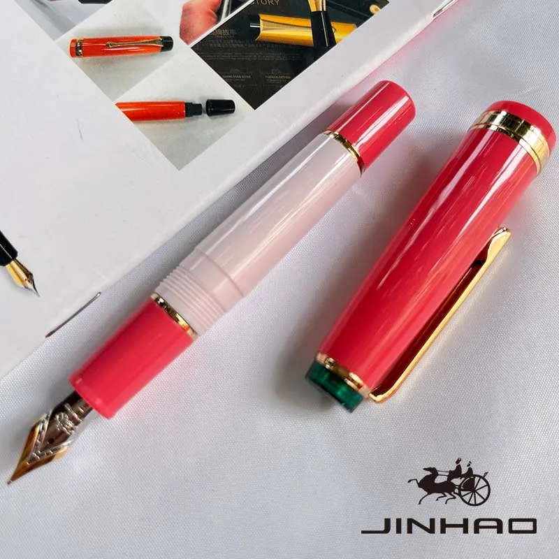 1 PCS 82 Office Stationery Classic Design Acrylic Gold Trim Mini Short Pocket Fountain Pen with Ink Converter