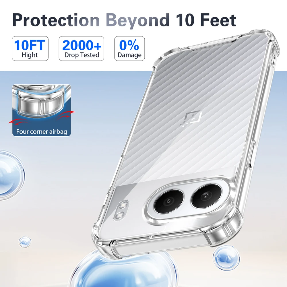 حافظة شفافة مقاومة للصدمات بأربعة زوايا من KEYSION لهاتف OnePlus Nord 4 غطاء خلفي ناعم من مادة البولي يوريثان الحراري + PC لهاتف OnePlus 1 + Nord 4 5G #2