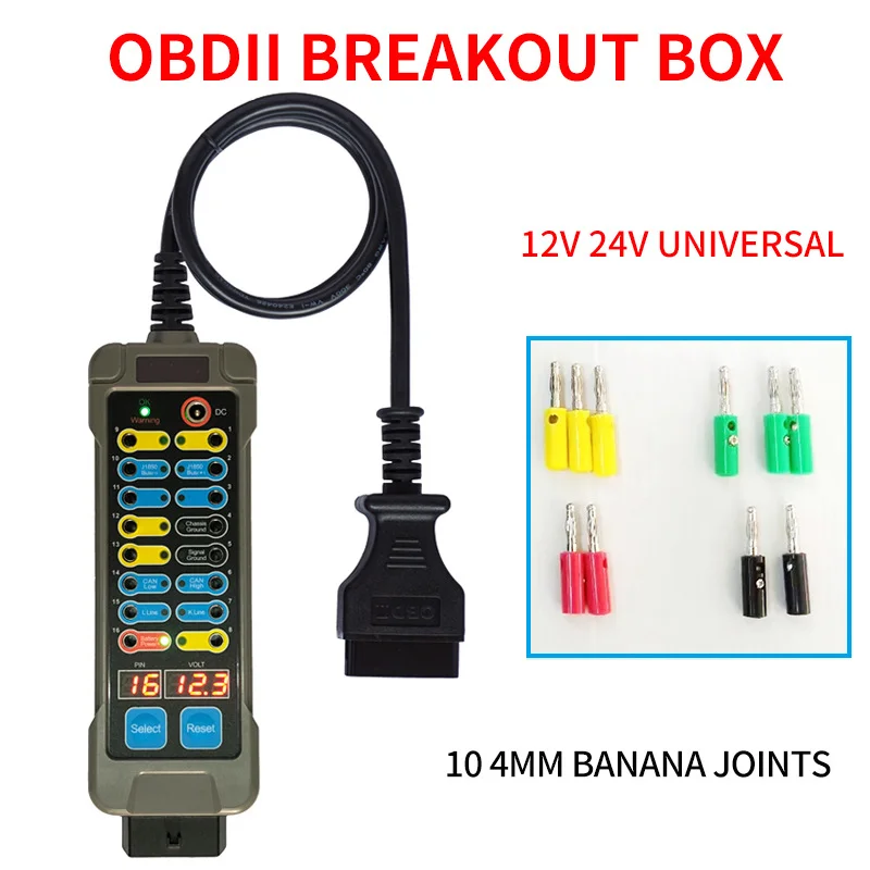 Nowość!Auto Car Break Out Box OBDII obd Breakout Box Detektor protokołu samochodowego Interfejs Obd2 Monitor samochodowy z pudełkiem Pin Out Box