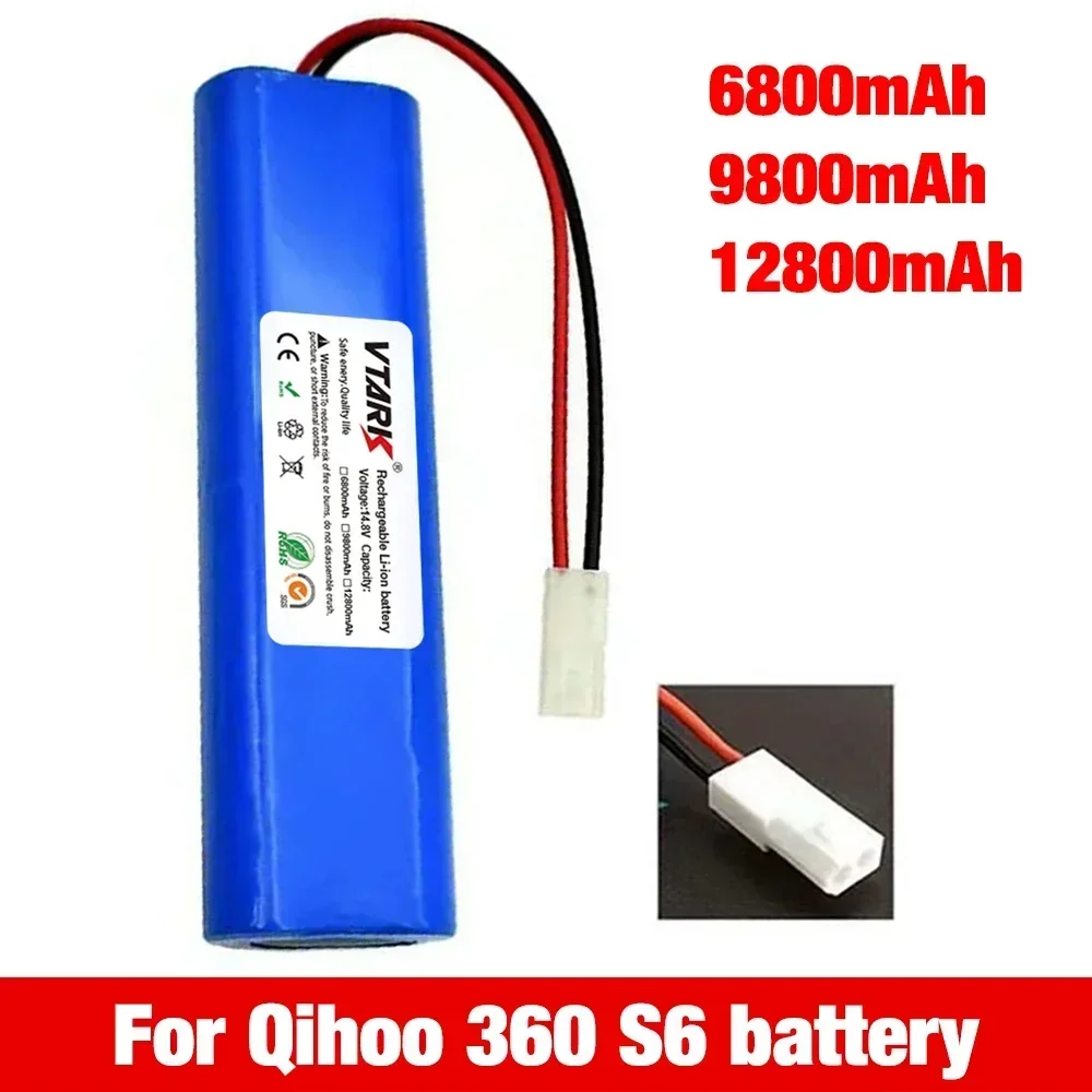 

2024 Upgrade 14.8V 12800mAh Battery Pack for Qihoo 360 S6 Robotic Vacuum Cleaner Spare Parts Accessories Replacement Batteries.