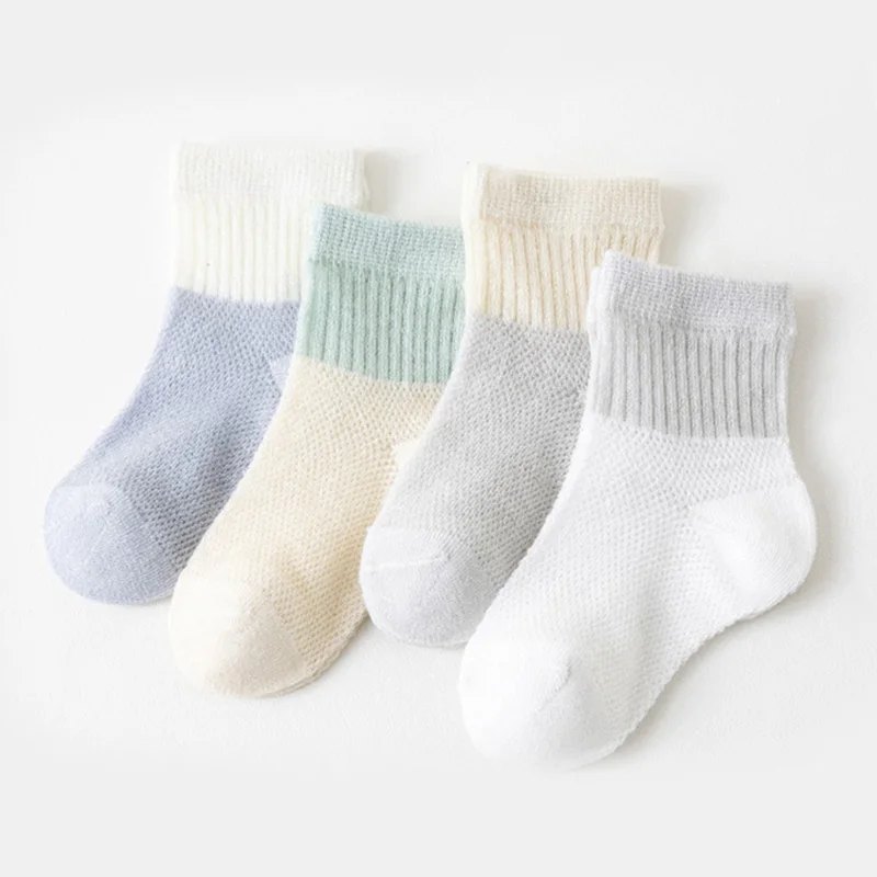 

Ультратонкие детские носки, мягкие хлопковые дышащие детские сетчатые носки для детей 0-3 лет, летние носки для новорожденных с свободным ртом и средней трубкой