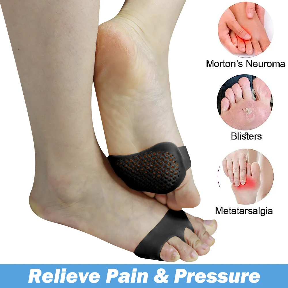 Pexmen 2Pcs Metatarsal Pads Ball of Foot Cushions Gel Forefoot Pad for Metatarsalgia Pain Relief Mortons Neuroma and Callus