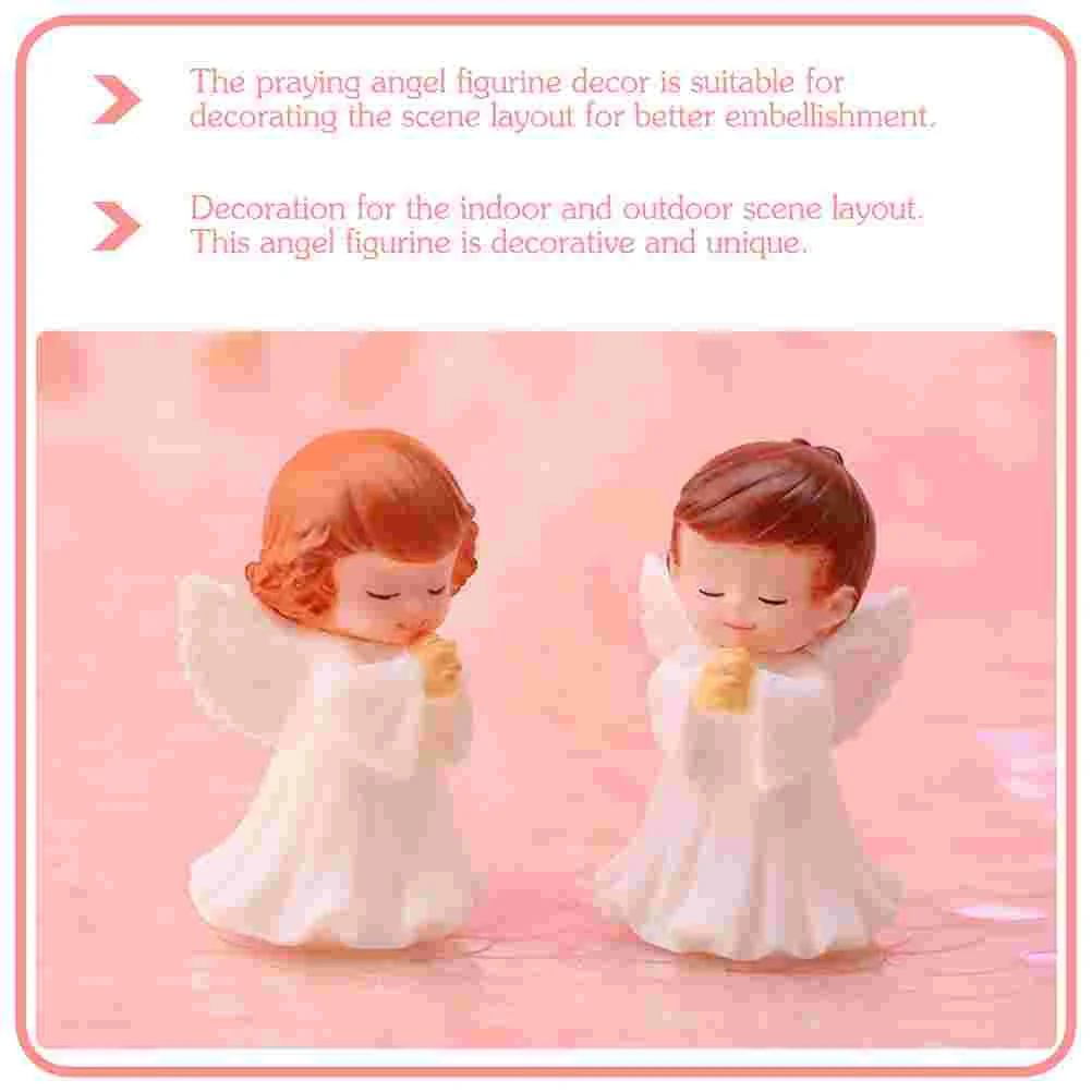 4 Pcs Angel Figurine Praying Babies Dolls Garden Decorations Mini Miniature Fairy Figurines Little Statue