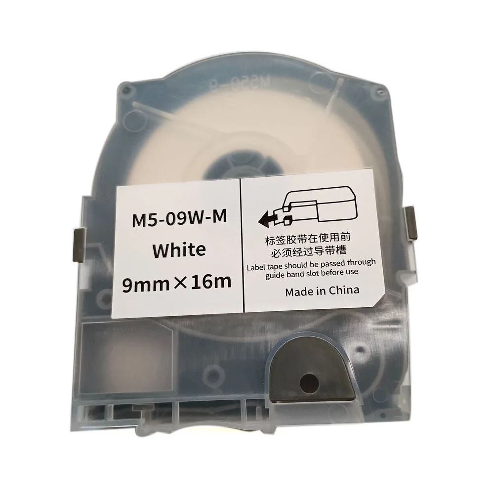 Cassette Tape Label M5-09W 9mmX16m white Tube Printer Sticker For max LETATWIN  ink ribbon Typewriter wrie marker lm-550a/e