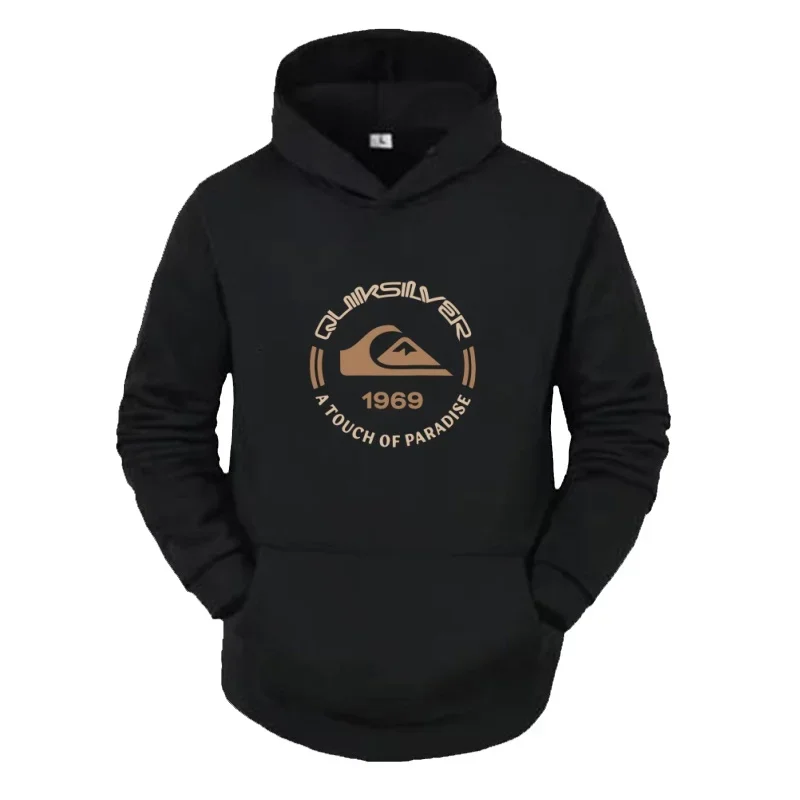 Spring Autumnmen's Quiksilver 1969 Logo Printed Hoodie Fashionable Simple Breathable Casual Long Sleeved Men's Sportswear Jacket