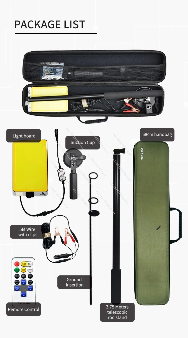 Outdoor DC 12 Volt Dual Colors Multifunction Lamp Portable Telescopic Rod Led Light Lantern Camping Light