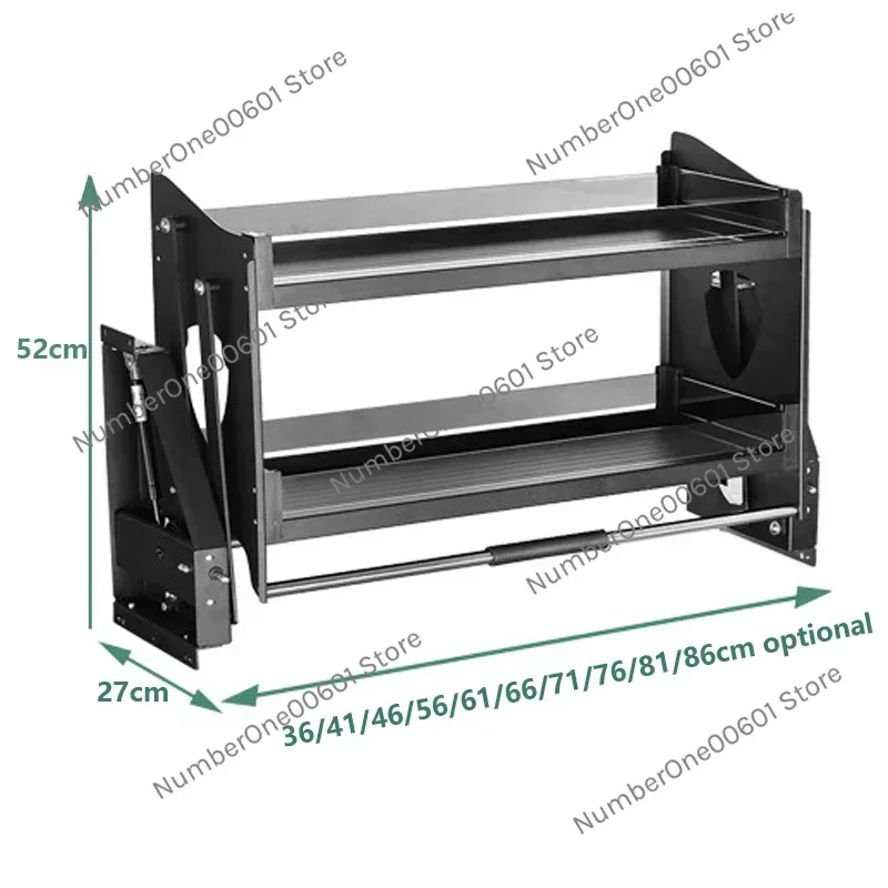 

Алюминиевая выдвижная корзина для приправ, кухонный подвесной шкаф, регулируемая подъемная корзина, демпфирующий буфер, стеллажи для хранения лифта
