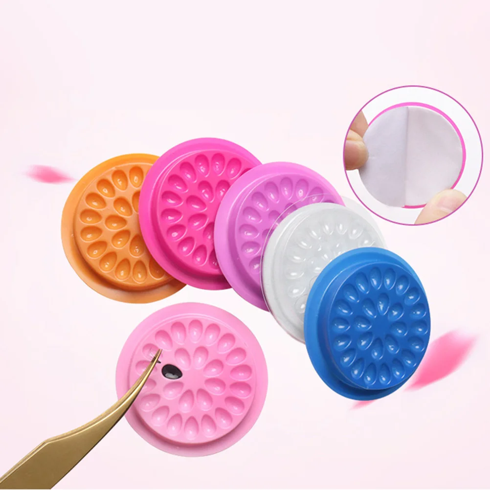 20 個まつげトレイ花の形強力な粘着性まつげエクステンション用接着剤ホルダーグラフティングラッシュスパスタジオ使用