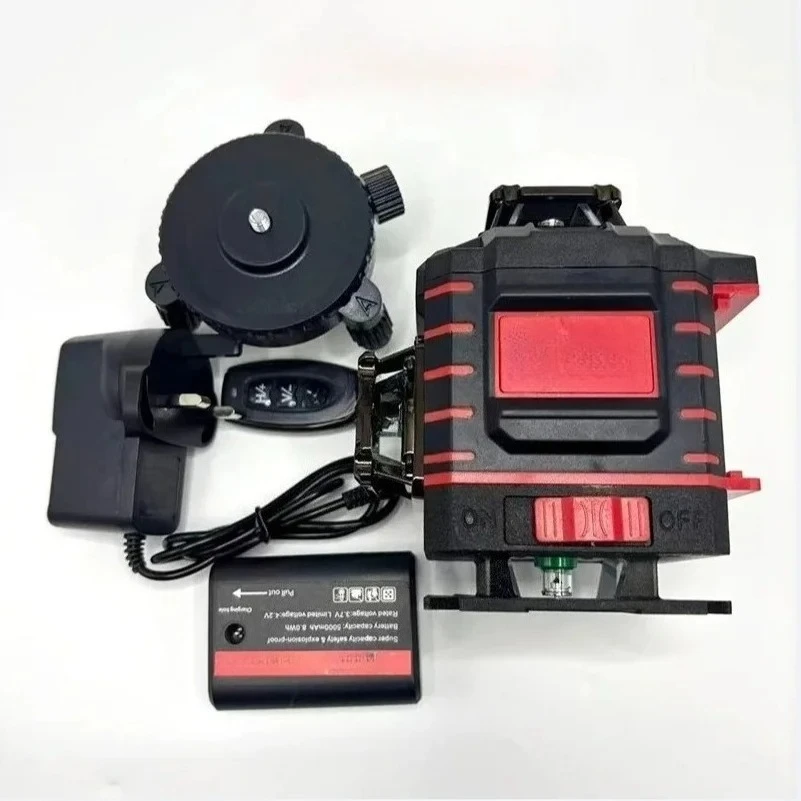 Leve laser 4 lati * 360 gradi verticali 4,2 V 3-4D 16 linee per batteria Milwaukee