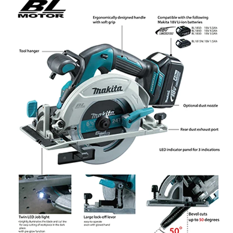 Makita DHS680Z LXT Brushless Cordless 165MM Circular Saw 18V Lithium Power Tools 5000RPM