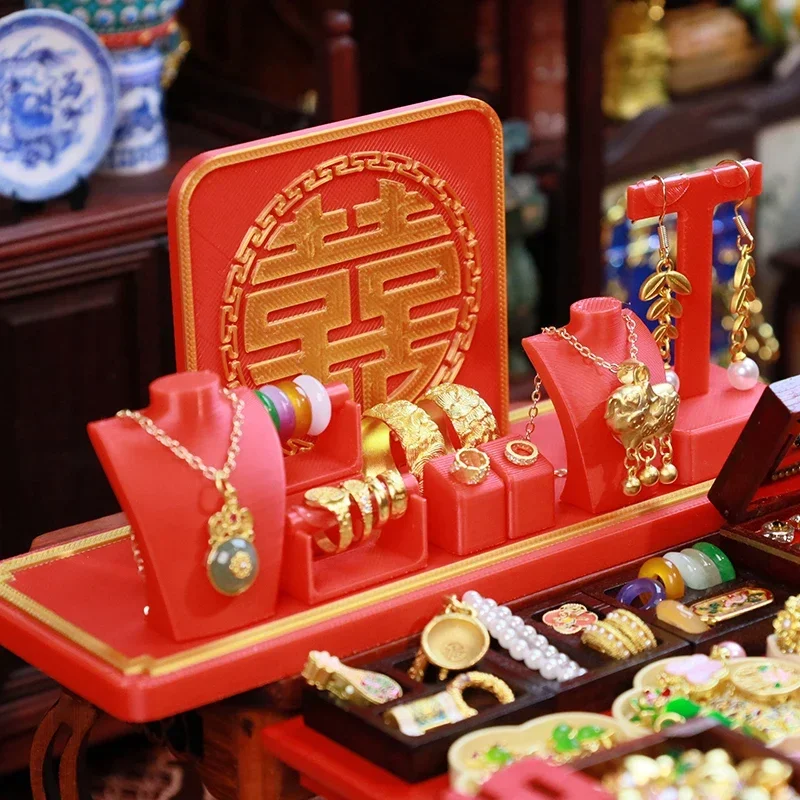 1/12 casa delle bambole in miniatura scatola per esposizione di gioielli in stile occidentale collana di simulazione modello giocattolo mini decorazione accessori per casa delle bambole