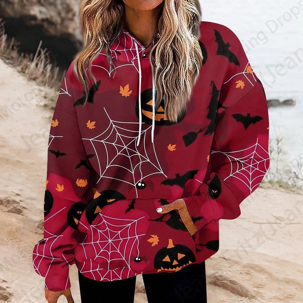 Lovely Pumpkin 3d Print Graphic Halloween Hoodie Women Fashion Hoodies Sweatshirt Women Sweats Oversized Coat Pocket Pullovers