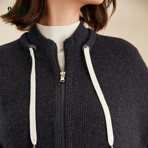 BC-208A di alta qualità spessa 12Gg 100% pura lana Merino abbigliamento donna maglione lavorato a maglia Cardigan donna