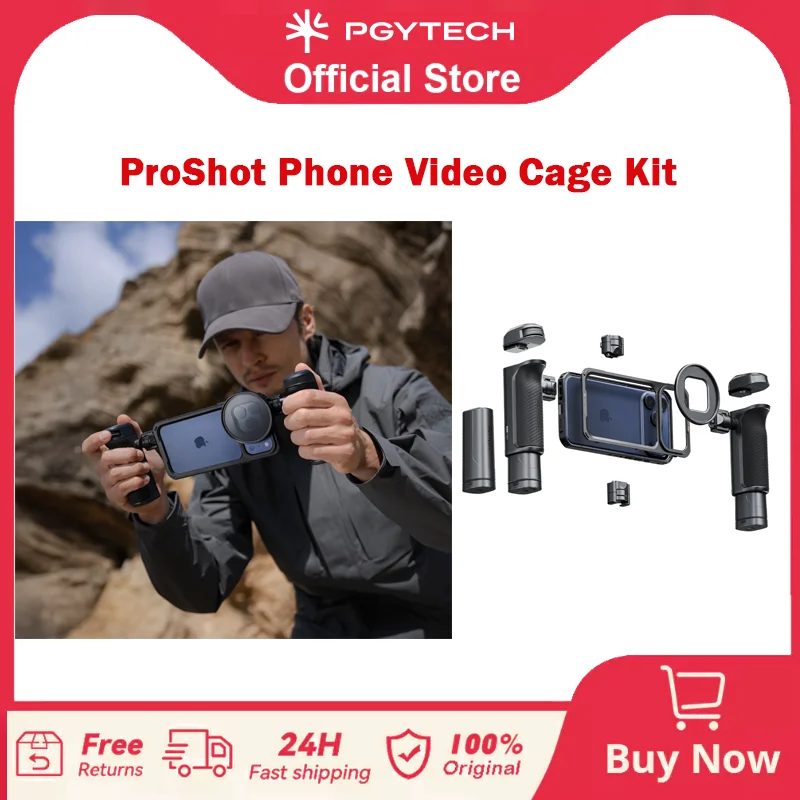 PGYTECH ProShot Smartphone-Video-Cage-Kit Kompatibel mit iPhone 17 Pro Max iPhone 17 Pro Rabbit Cage