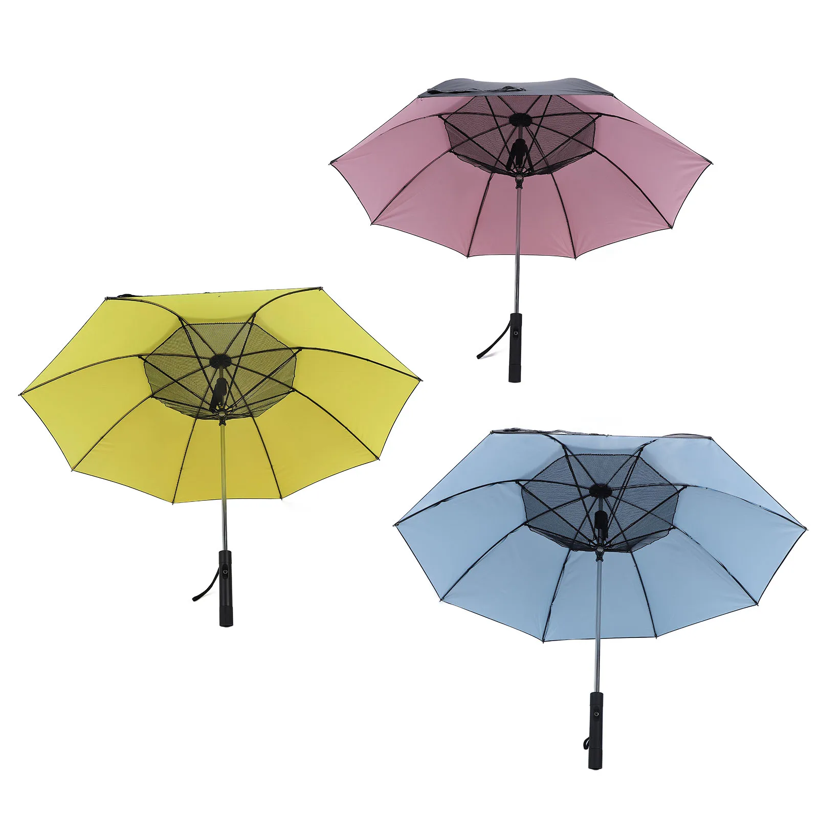 

Built-in Cooling Fan Sun Umbrella, UV Protection Wind Cooling Parasol, Rechargeable Multi-Purpose Fan Sun Umbrella for Outdoor