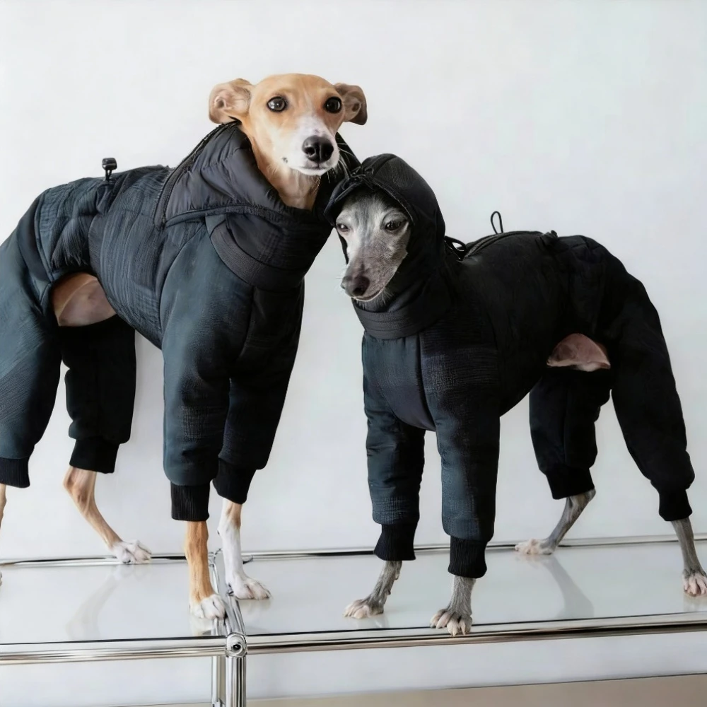 

Large Dog Winter Clothes Warm Windproof Thicken Four Legged Puppy Clothes Greyhound Whibbit Dogs Accessories Supplies