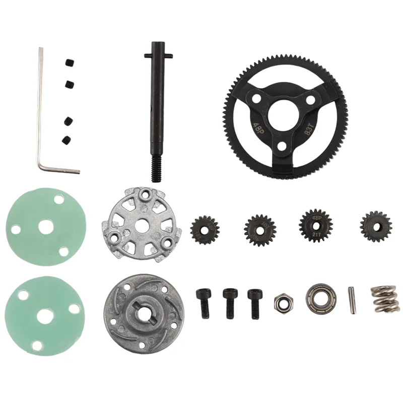Nuovo-Set di ingranaggi cilindrici e pignoni in metallo 0.8M 48P per parti del modello di auto Rustler/Slash 2Wd 1/10 RC