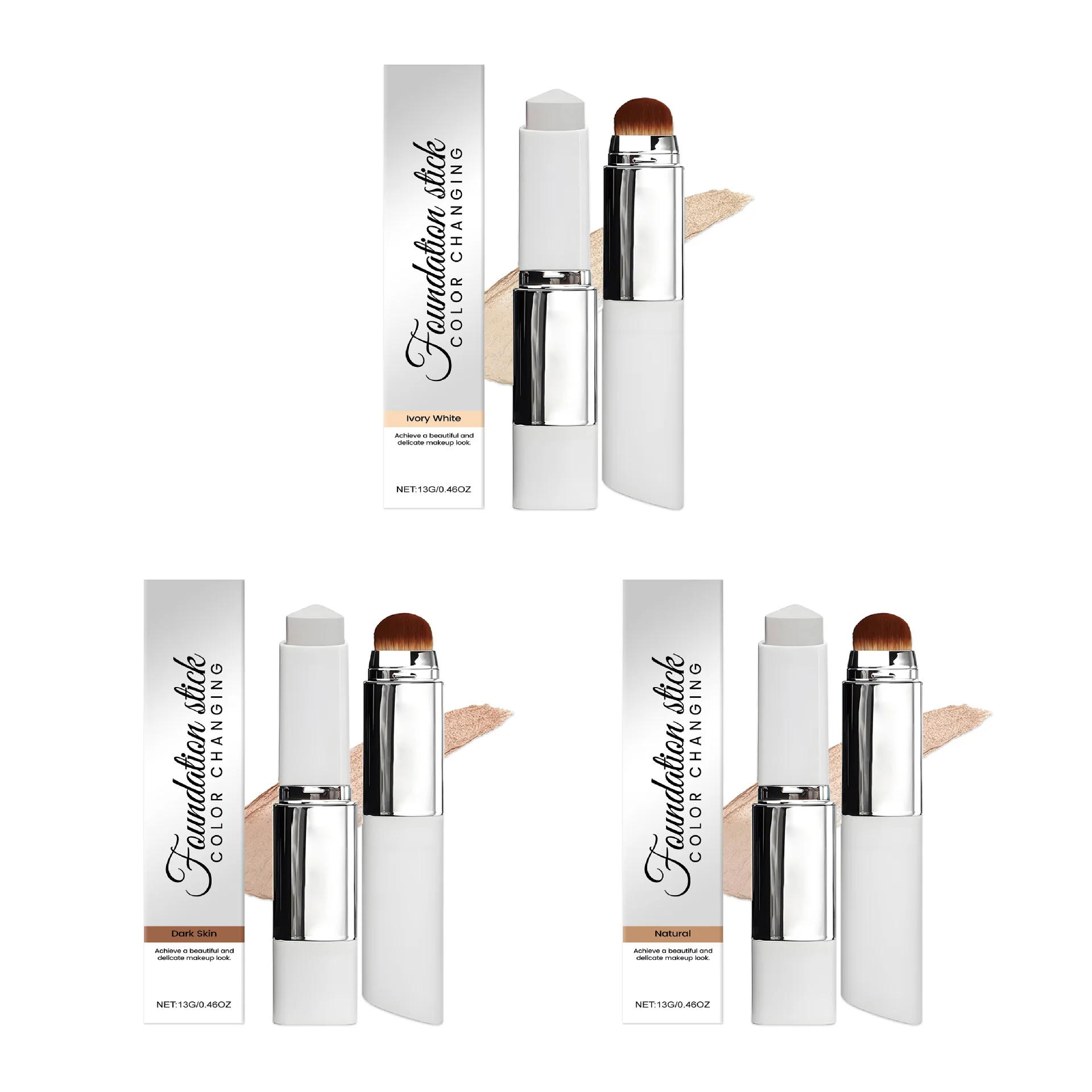 2in1 Color Changing Foundation Stick Matte Concealer Even Skin Tone Lightweight Moisturizing Brightening Foundation Base Makeup