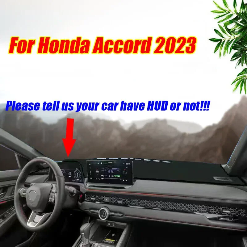 Black Leather Dashboard Cover Dash Protector Pad Mat For Honda Accord 2023