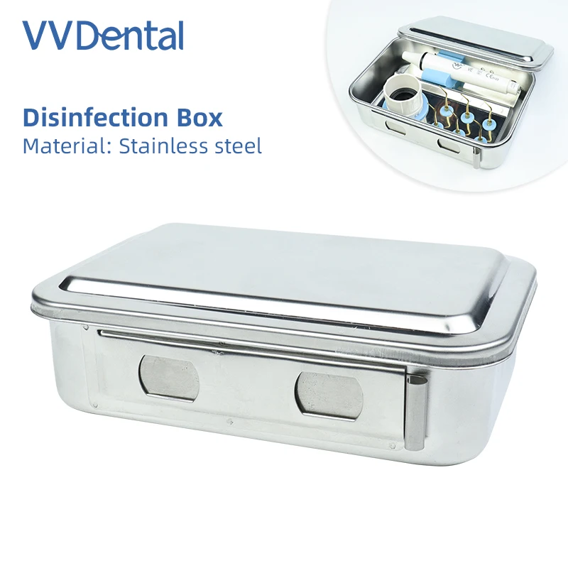VVDental Stainless Steel Sterilization Tray Box Square Plate With Hole Cover Surgical Equipment