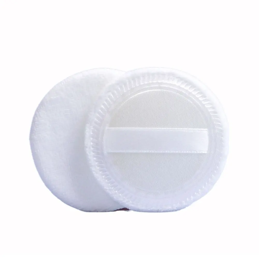 2/6Pcs Glatte Runde Make-Up Puderquaste Weichen Satin Samt Kosmetische Puff Kleine Baumwolle Tuch Pads Lose Puderquaste frauen