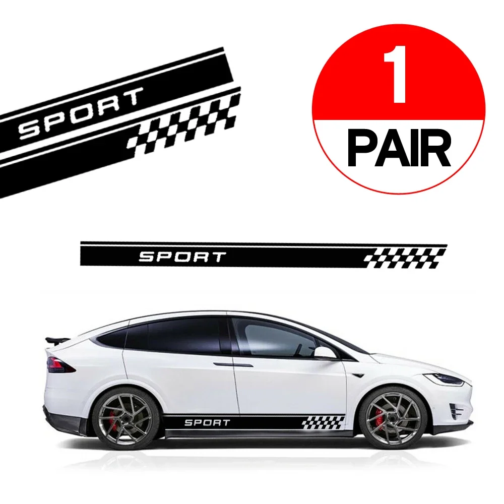 

2x автомобильный спортивный гоночный плед капот дверь крыло юбка боковые полосы наклейка наклейки авто наклейка на кузов виниловый декор аксессуар для стайлинга автомобилей