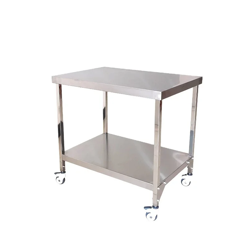 

Metal Medical Cart Stainless Steel Medical Stainless Steel Trolley with 2 Layers for Beauty Clinic with Wheels