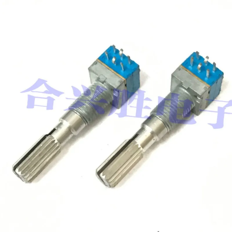 1PCS 09 Type Precision Potentiometer Double B10K B103 Power Amplifier Audio Speaker Volume Potentiometer 6Pin